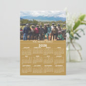 2024 Foto Kalender Jaar - Gold Holiday Kaart (Staand voorkant)