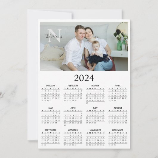 2024 foto monogram kalender save the date (Voorkant)