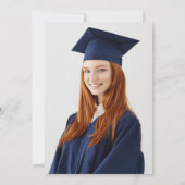 2024 Foto Navy Blue Pet Modern Graduation Party Kaart (Achterkant)
