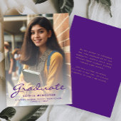 2024 Foto Paarse gouden Afstuderen aankondiging