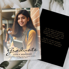 2024 Foto Zwart Goud Afstuderen Aankondiging