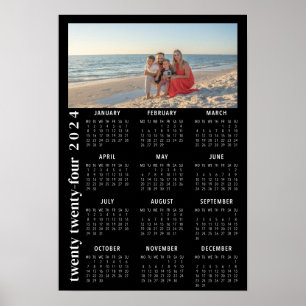 2024 Fotokalender elegant zwart Poster