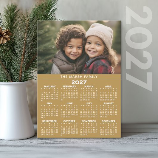 2024 Fotokalender Jaar - Gouden Kerstkaart