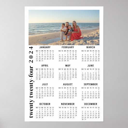 2024 Fotokalender minimalistisch modern Poster (Voorkant)