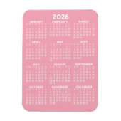 2024 Full Year View Calendar - Basic Pink Minimal Magneet (Verticaal)
