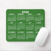 2024 Full Year View Calendar - horizontaal - Green Muismat (Met muis)