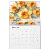 2024 Geboorte Maand Bloemen Kalender Papier Kunst  (Mar 2026)
