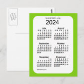 2024 Geel Groen 6-maandenkalender van Janz Briefkaart (Voorkant / Achterkant)