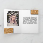 2024 Gefeliciteerd Afstuderen Gouden Glitter 2 Fot Kaart (Binnen)