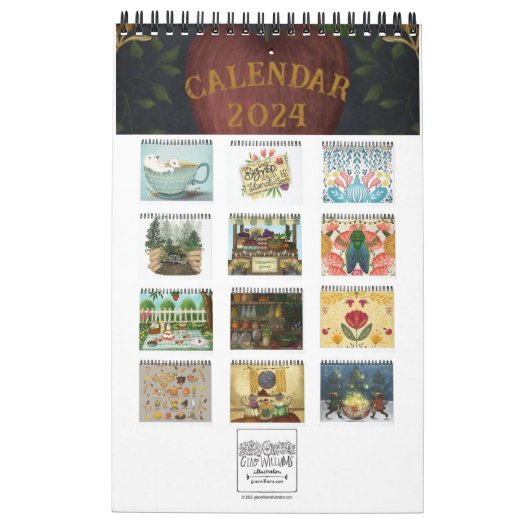 2024 Geïllustreerde kalender door Giao Williams (Achterkant)
