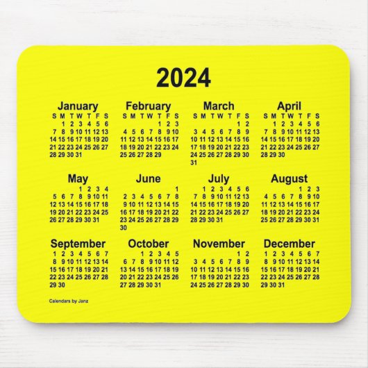 2024 Gele kalender door Janz-Muismat Muismat (Voorkant)