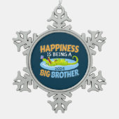2024 Geluk is een grote broer zijn Tin Sneeuwvlok Ornament (Voorkant)