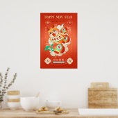 2024 Gelukkig Chinees Maanjaar Nieuwjaar Poster (Keuken)