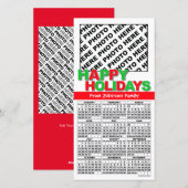 2024 Gelukkig Kerstkalender Fotokaart Familie Feestdagenkaart (Voorkant / Achterkant)