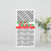 2024 Gelukkig Kerstkalender Fotokaart Familie Feestdagenkaart (Staand voorkant)