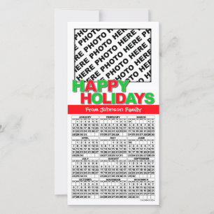 2024 Gelukkig Kerstkalender Fotokaart Familie Feestdagenkaart