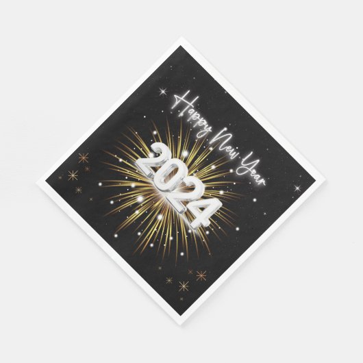 2024 Gelukkig Nieuwjaar Diner servetten (Hoek)