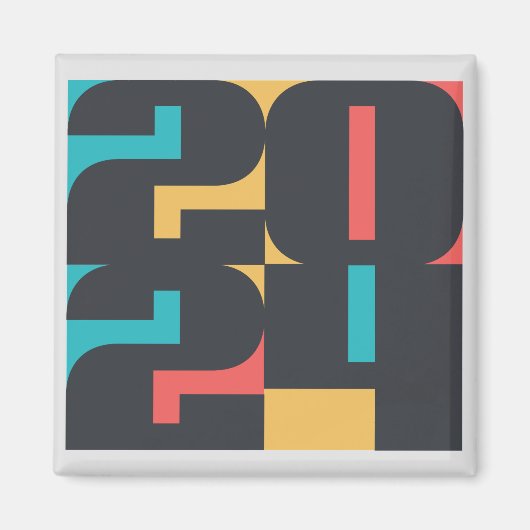 2024 Gelukkig Nieuwjaar Magneet (Voorkant)