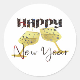 2024 Gelukkig Nieuwjaar Ronde Sticker