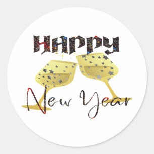 2024 Gelukkig Nieuwjaar Ronde Sticker