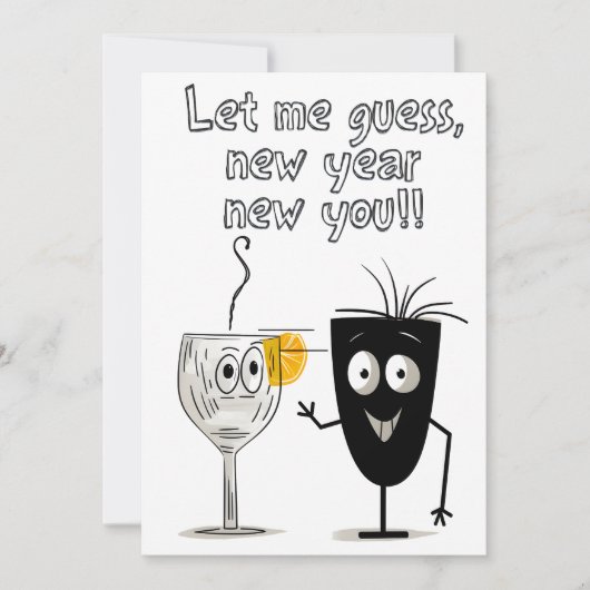 2024 Gelukkig Nieuwjaar Sarcastisch Grappig meme Kaart (Voorkant)