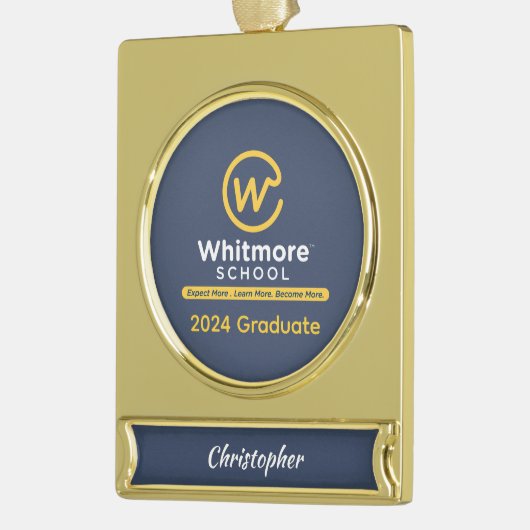 2024 Gepersonaliseerd Afstuderen Banner Ornament Verguld Banner Ornament (Links)