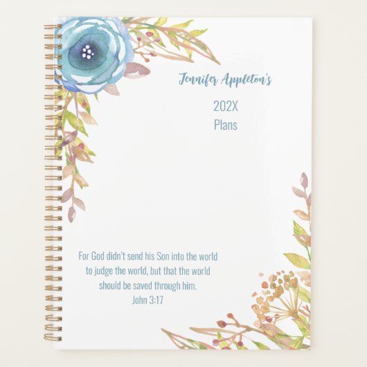 2024 Gepersonaliseerd | Schrift | WATERVERF Planner (Voorkant)