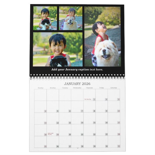 2024 gepersonaliseerde aangepaste fotocollage kale kalender (Jan 2026)
