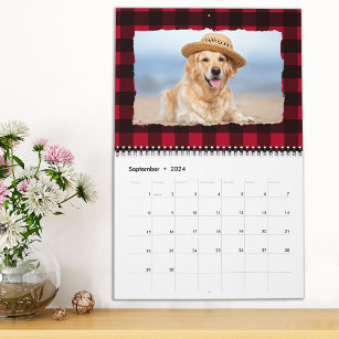 2024 gepersonaliseerde hond huisdier foto's rode b kalender