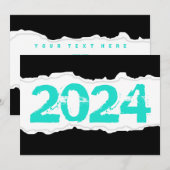 2024 gescheurde papieren uitnodiging (Voorkant / Achterkant)