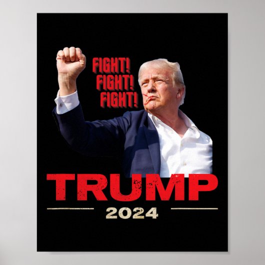 2024 Gevecht Gevecht 13 juli Trump Rally Poster (Voorkant)