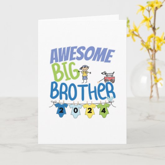 2024 Geweldige Grote Broer Kaart (Gele Bloem)