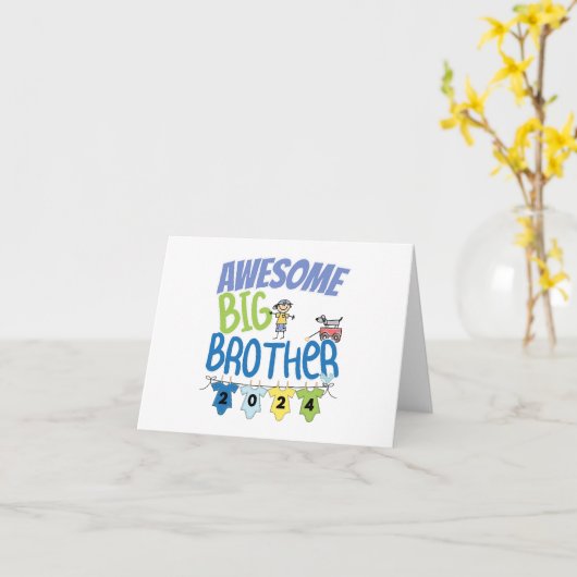 2024 Geweldige Grote Broer Kaart (Gele Bloem)