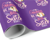 2024 Going to Be a Big Sister - Cavia Pun Cadeaupapier (Rol Hoek)