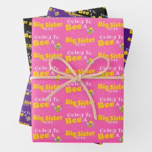 2024 Going to Bee a Big Sister - Bumble Bee Pun Inpakpapier Vel