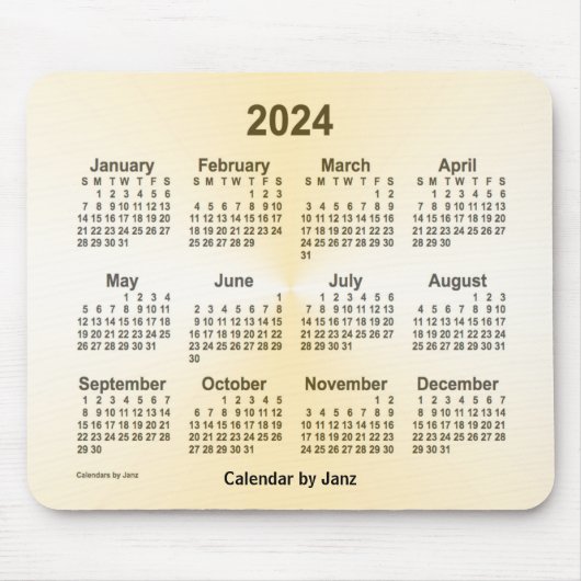 2024 Gold Calendar van Janz Muismat (Voorkant)