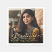 2024 Gold Script Photo Graduation Party Servet (Voorkant)