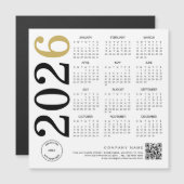 2024 Gold White Calendar Logo QR Code Business (Voorkant / Achterkant)