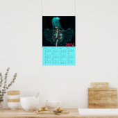 2024 Gothic spookwandkalender Poster (Keuken)
