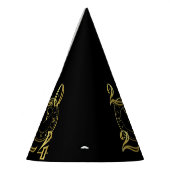 2024 Goud-en-zwart papier partij petten Feesthoedjes (Links)