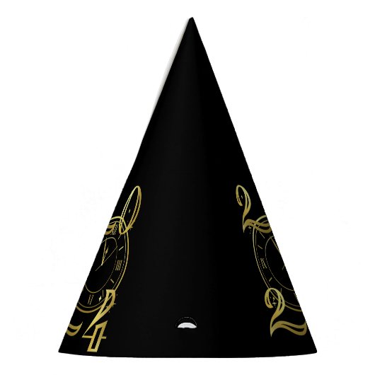 2024 Goud-en-zwart papier partij petten Feesthoedjes (Links)