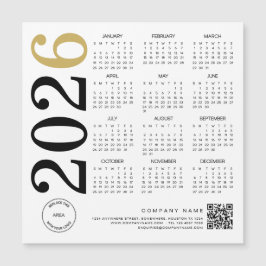 2024 Goud Witte Kalender Logo QR Code Zakelijk