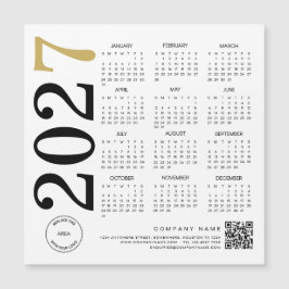 2024 Goud Witte Kalender Logo QR Code Zakelijk