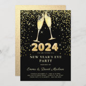 2024 gouden glitter op zwart kaart (Voorkant / Achterkant)