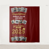 2024 Gouden Schets Afstudeerfeest 9 Foto Achtergro Wandkleed (Voorkant)