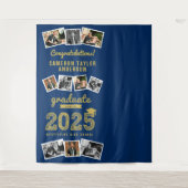 2024 gouden schets afstudeerfeest 9 foto achtergro wandkleed (Voorkant)