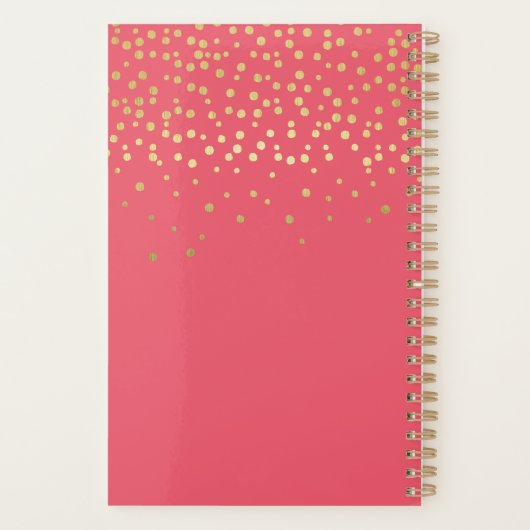 2024 - Gouden Script Typografie & Confetti Glamoro Planner (Achterkant)