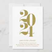 2024 Gouden uitnodiging voor nieuwjaarsdag (Voorkant)