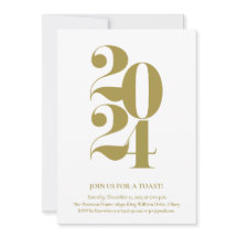 2024 Gouden uitnodiging voor nieuwjaarsdag