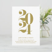 2024 Gouden uitnodiging voor nieuwjaarsdag (Staand voorkant)